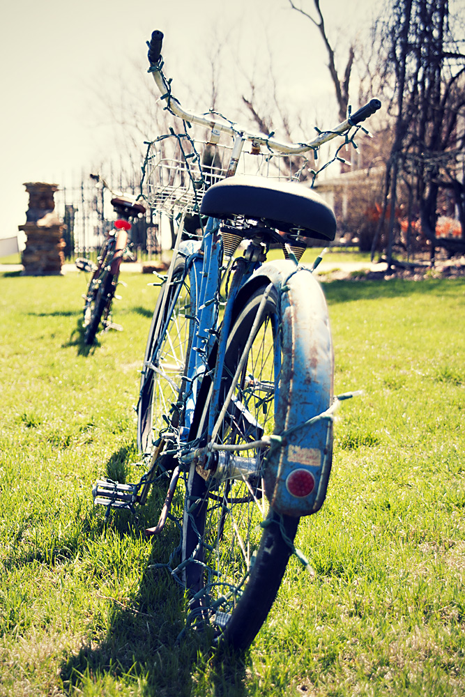 Vintage Bike with Christmas Lights