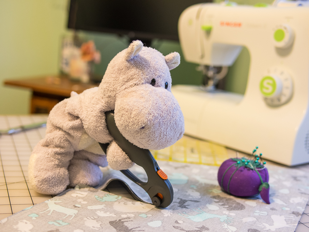 Tiny Hippo Cuts Fabric