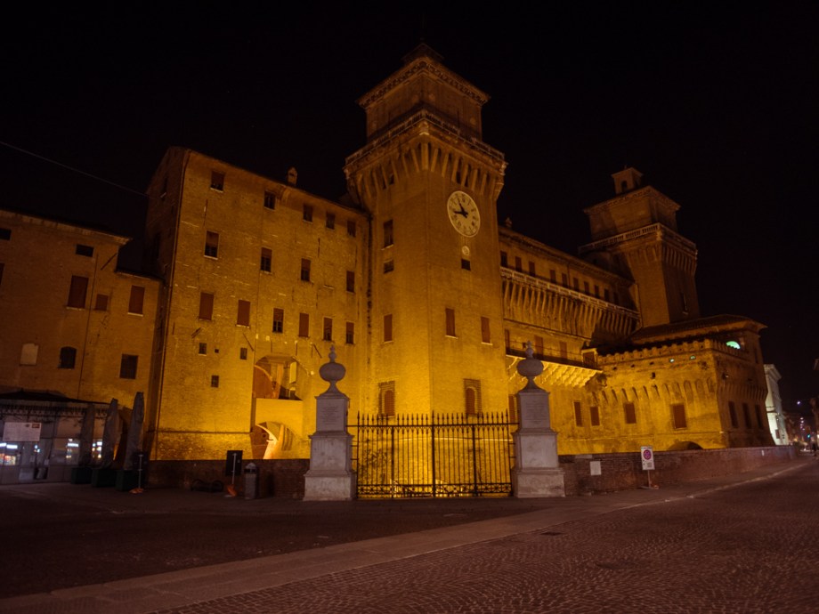 Castello Estense at night, Ferrara, Italy