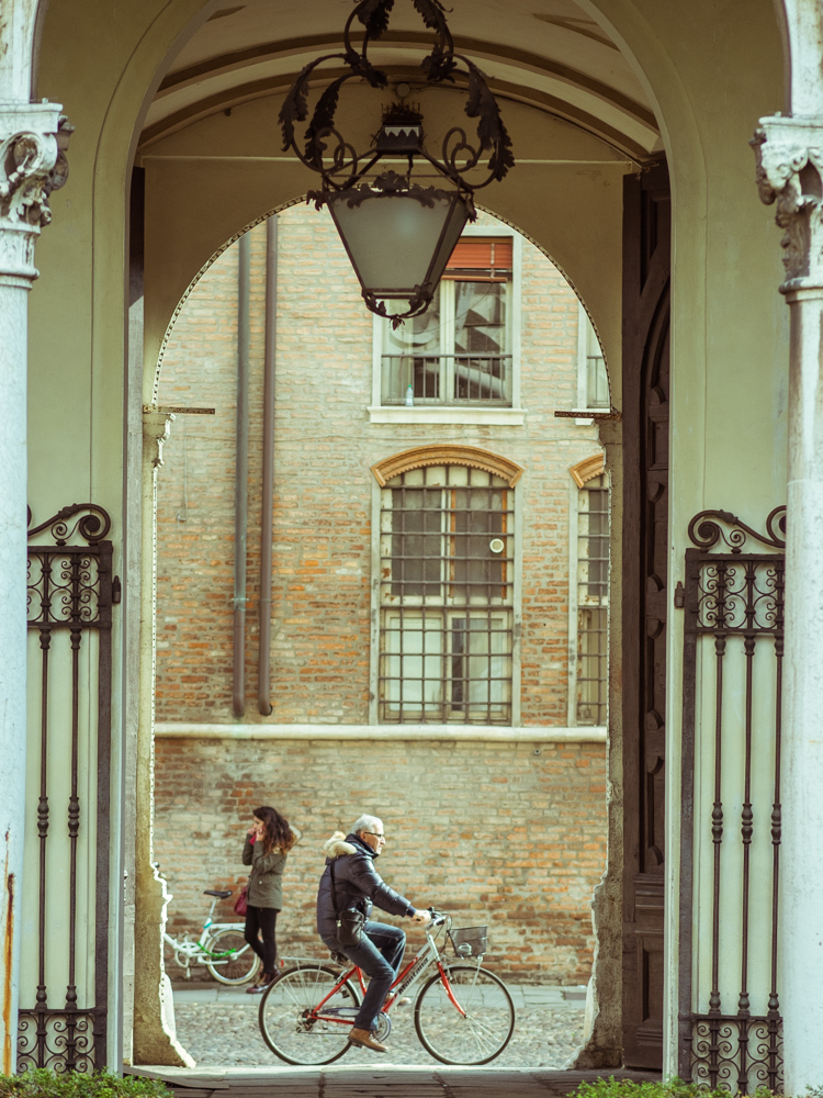 Archway with Biker, Ferrara, Italy