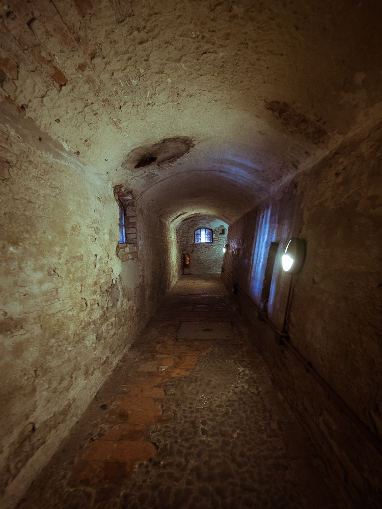 Passage to Dungeons in Castle Estense, Ferrara, Italy