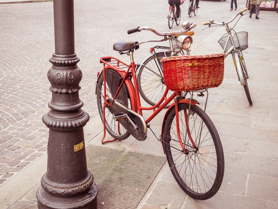 Red Bicycle with Basket, Ferrara, Italy