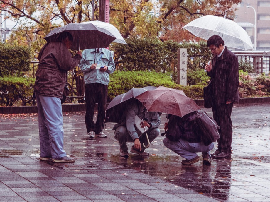 Kyoto Workers in the Rain